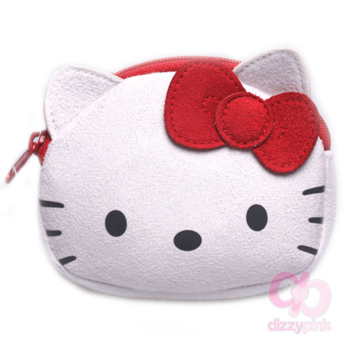 Hello Kitty Coin Purse - Suede - Red Kitty