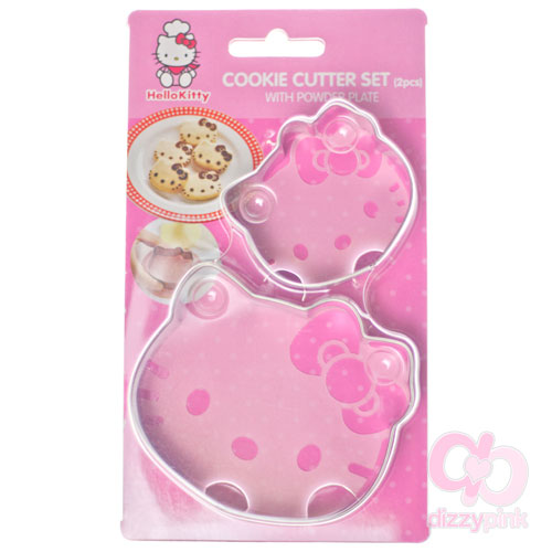 Hello Kitty Metal Cookie Cutter Set with Powder Plate (2 Piece)