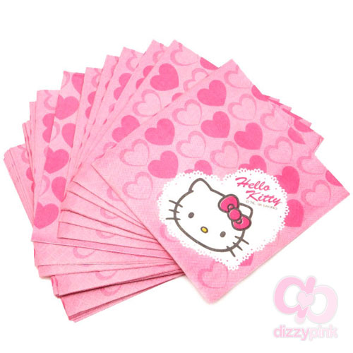 Hello Kitty Paper Party Napkins x 24 - Pink Heart