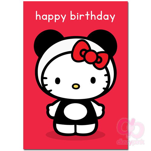 Hello Kitty Card - Happy Birthday Panda Hello Kitty Card - Happy Birthday Panda