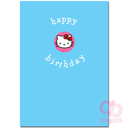 Hello Kitty Badge Card - Happy Birthday