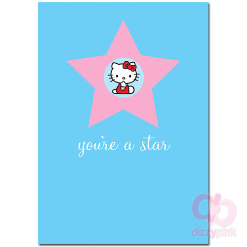 Hello Kitty Badge Card - You're A Star