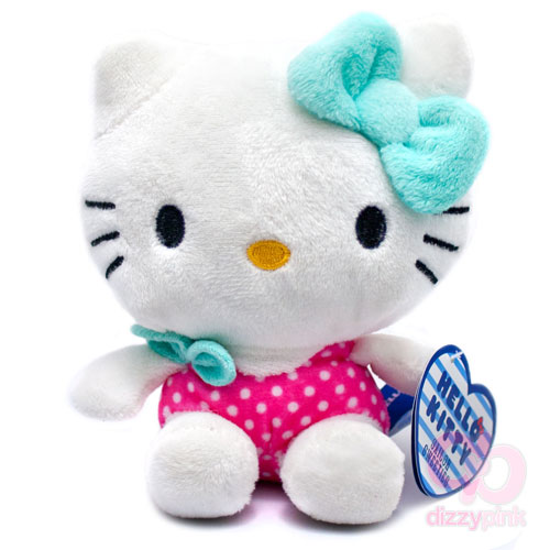 Hello Kitty Sailor Sweeties 12cm Plush - Pink Polka Swimsuit