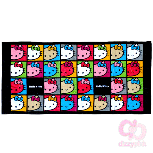 Hello Kitty Face Towel - Faces Colourful Dark