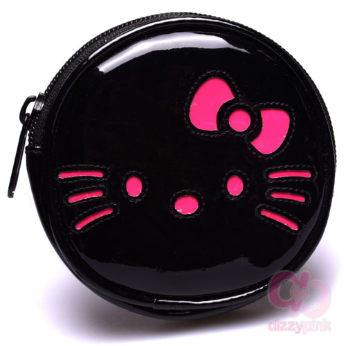 Hello Kitty Coin Purse - Enamel Black & Pink Kitty