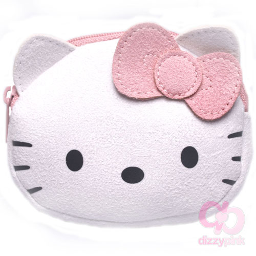 Hello Kitty Coin Purse - Suede - Light Pink Kitty