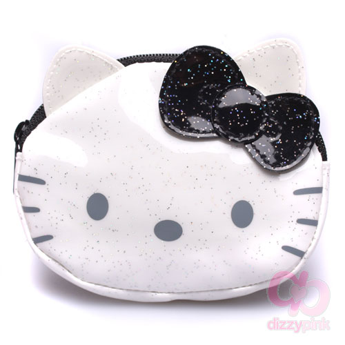 Hello Kitty Coin Purse - Glitter Enamel - Black Kitty