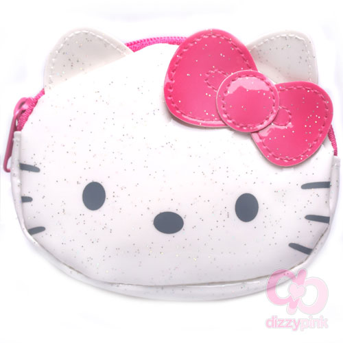 Hello Kitty Coin Purse - Glitter Enamel - Pink Kitty