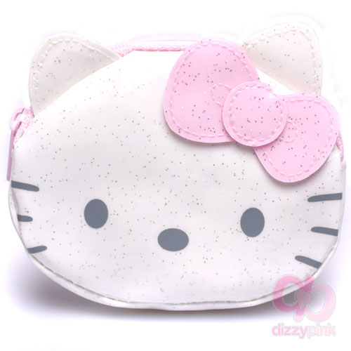 Hello Kitty Coin Purse - Glitter Enamel - Light Pink Kitty