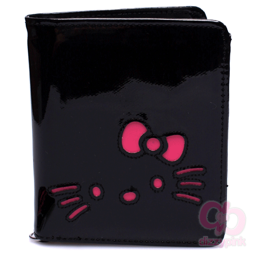 Hello Kitty Wallet - Enamel Black & Pink Kitty