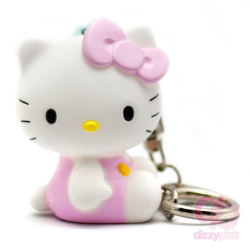 Hello Kitty Squeaky Key Ring - Sitting Pink