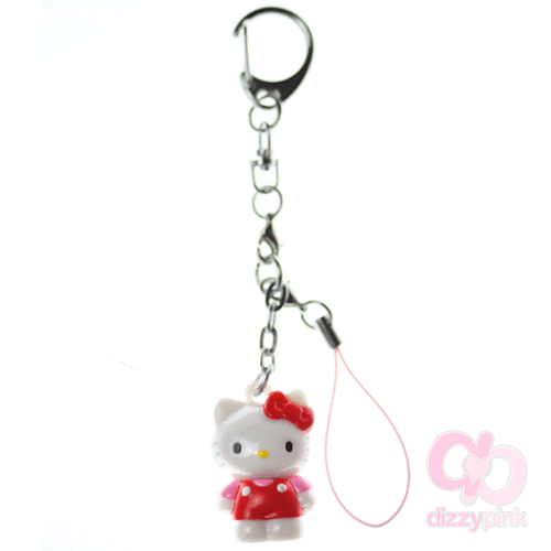 Hello Kitty Mascot Keychain Phone Charm - Classic Kitty