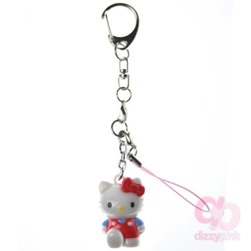Hello Kitty Mascot Keychain Phone Charm - Walking Kitty Red