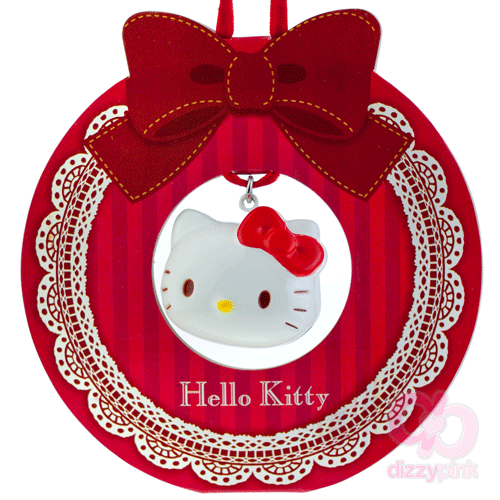 Hello Kitty Christmas Hanging Die-cut Metal Bell Ornament - Red Bow