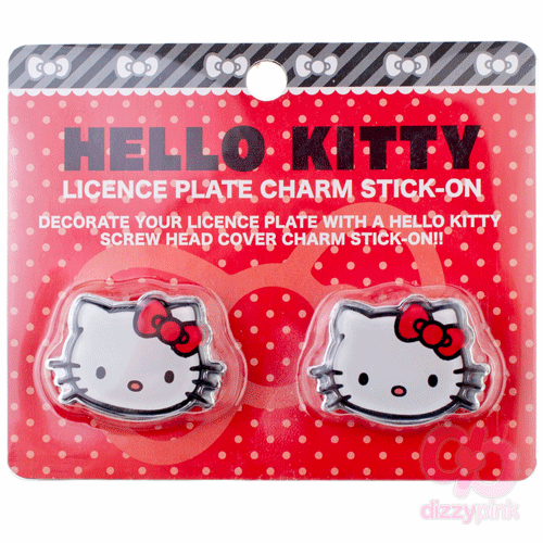Hello Kitty Number / Licence Plate Charm Stick-on - Drive Kitty