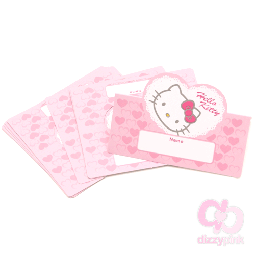 Hello Kitty Party Place / Seat Cards x 12 - Pink Heart