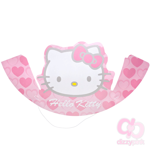 Hello Kitty D-Cut Triangle Party Hat x 6 - Pink Heart