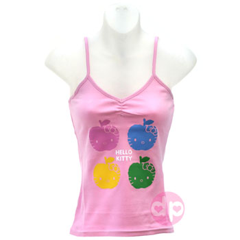 Hello Kitty Strappy Vest Top - Apple Face Pink (L)