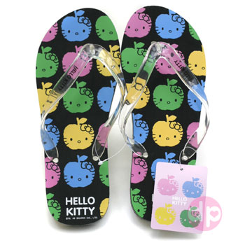 Hello Kitty Beach Sandals - Apple Face Kitty Black