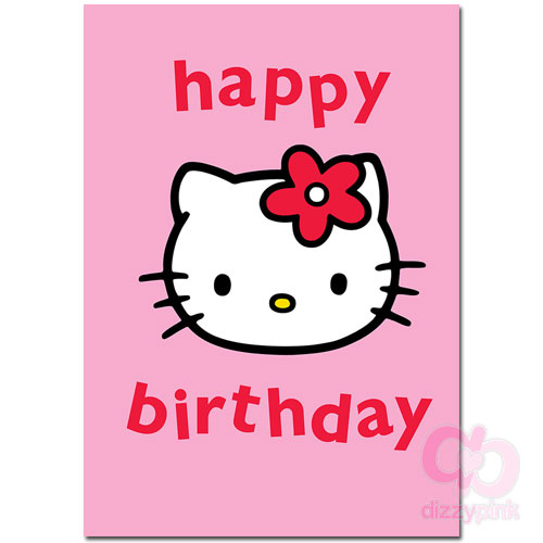 Hello Kitty Card - Pink Birthday Head