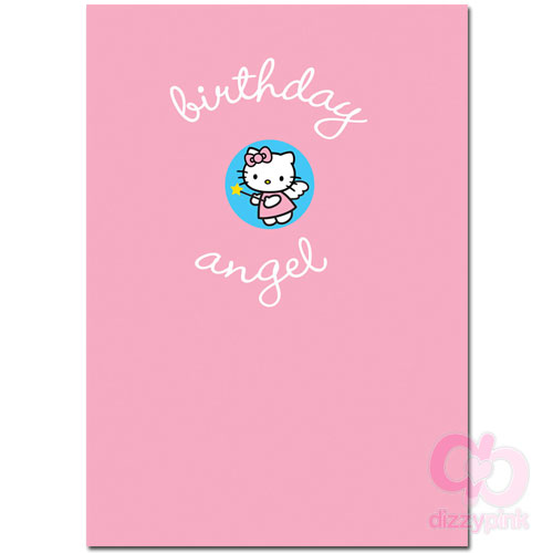 Hello Kitty Badge Card - Birthday Angel