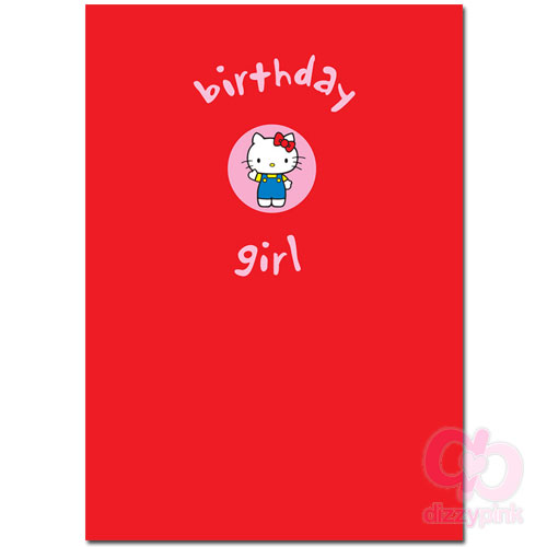 Hello Kitty Badge Card - Birthday Girl