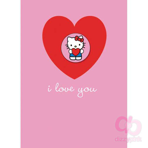 Hello Kitty Badge Card - I Love You