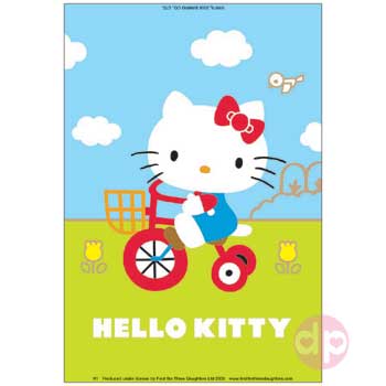Hello Kitty Metal Sign - Bicycle Kitty