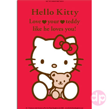 Hello Kitty Metal Sign - Kitty and Teddy