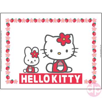 Hello Kitty Metal Sign - Strawberry Kitty & Cathy