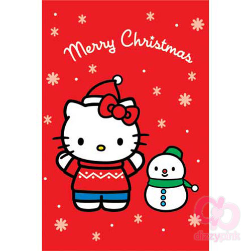 Hello Kitty Christmas Card - Christmas Snowman