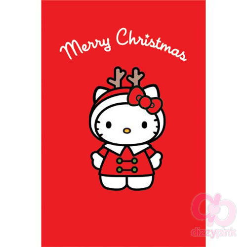 Hello Kitty Christmas Card - Christmas Reindeer (Red)