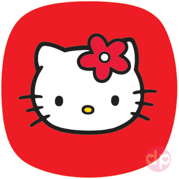Hello Kitty Head with Flower on TV shaped card