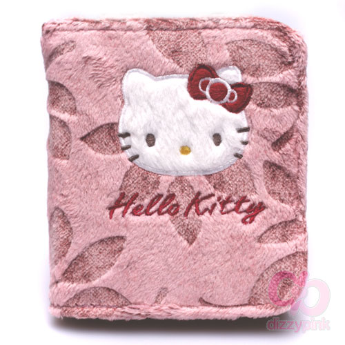 Hello Kitty Wallet - Pink Fur Leaves 